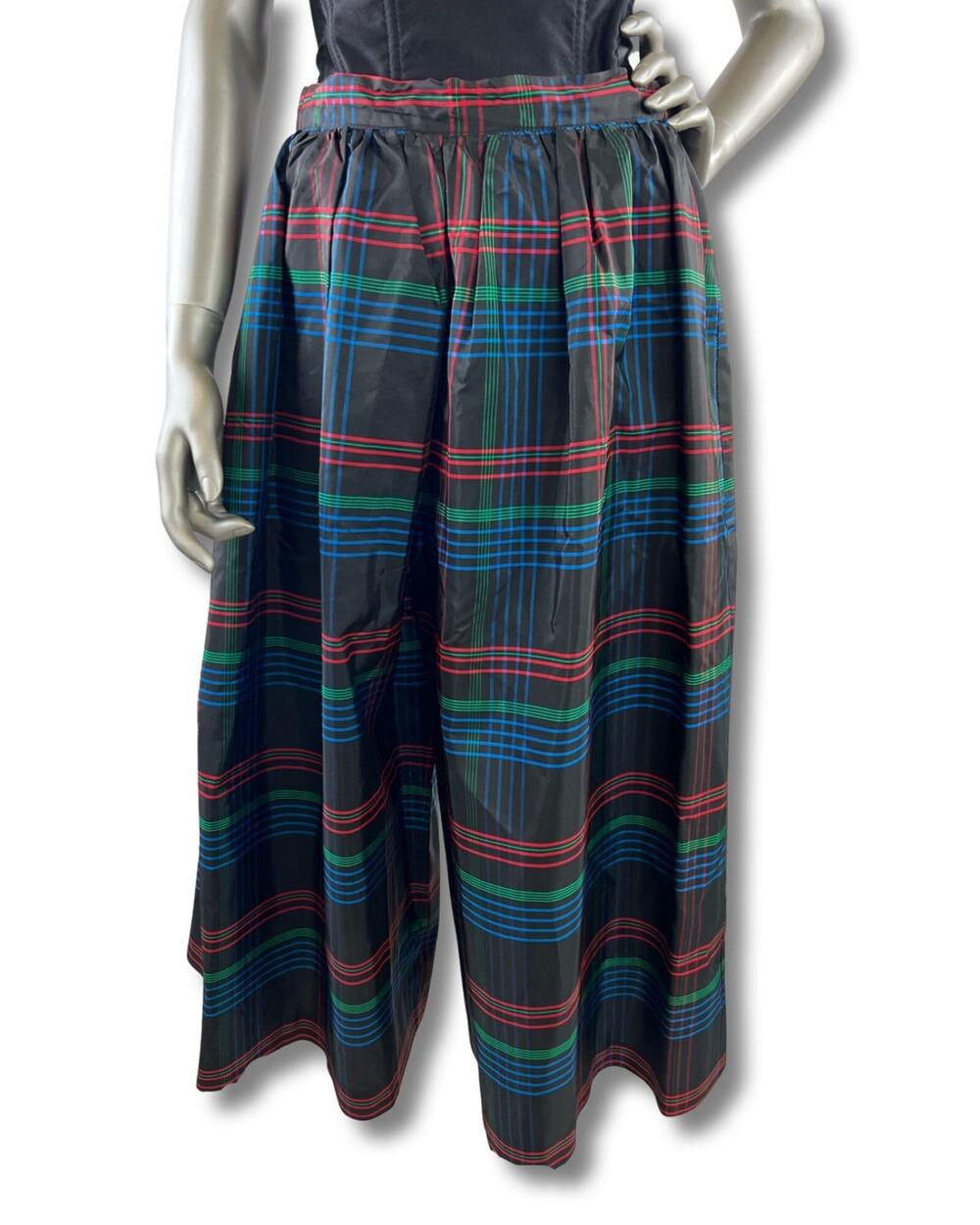 Vintage 1980s Plaid Culotte Pants Small/Medium
